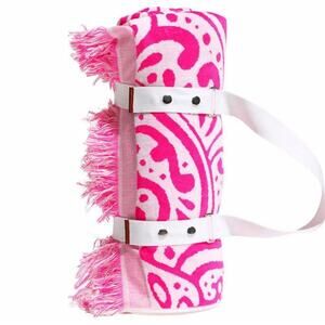 LOFT By Loftex Beach Towel jumbo Size 72 in x 84 in Pink and White